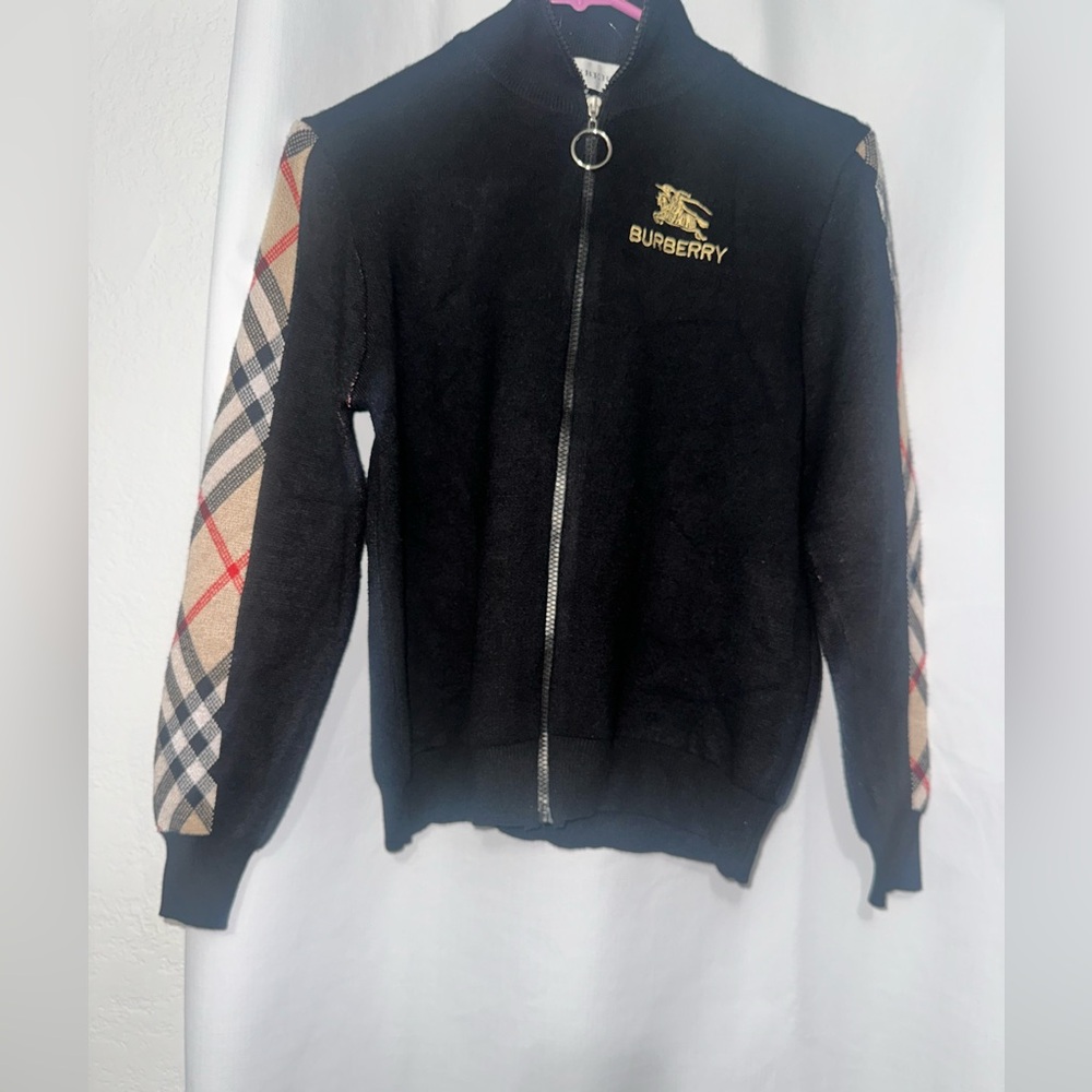 Burberry Black Zip-Up Sweater